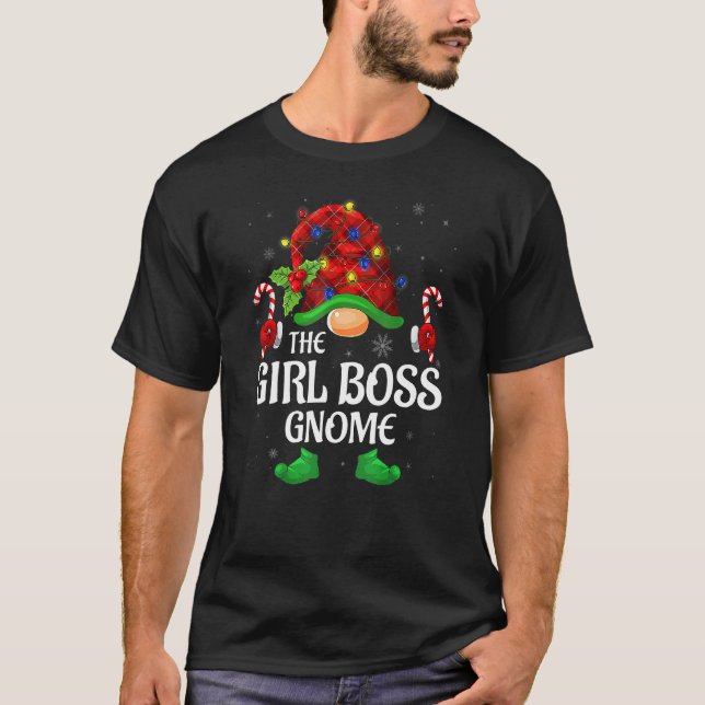 Camiseta Chica Boss Gnome Búfalo Red Plaid Mateo Familia (Anverso)