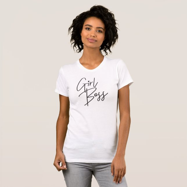 Camiseta CHICA BOSS simple tipo negro moda divertido (Anverso completo)