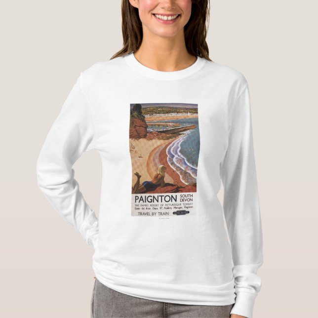 Camiseta Chica británico de los ferrocarriles que mira (Anverso)