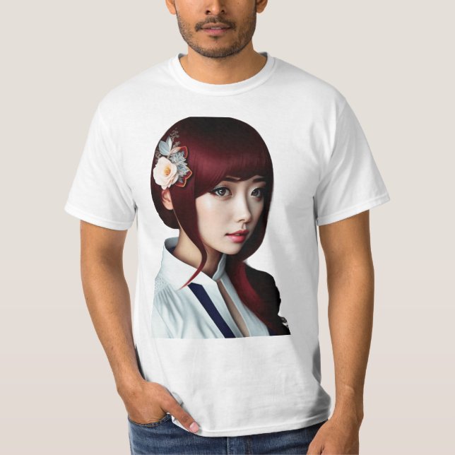 Camiseta Chica caliente y lindo coreano (Anverso)