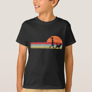 Camiseta Chica Caminando Beagle Retro Mascota animal Hound 