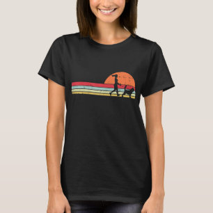 Camiseta Chica Caminando Beagle Retro Mascota animal Hound 