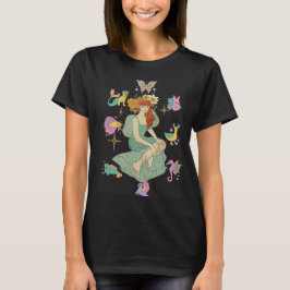 Camiseta Chica caprichoso colorido Artista Añadir nombre co