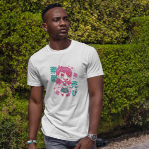 Camiseta Chica Chibi Floral Anime