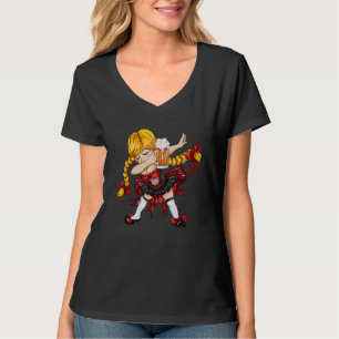 Camiseta Chica Chica alemán traje tradicional sucio folk F