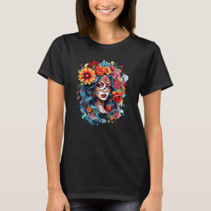 Camiseta Chica Chicana México Flores Muerte Bonita 8