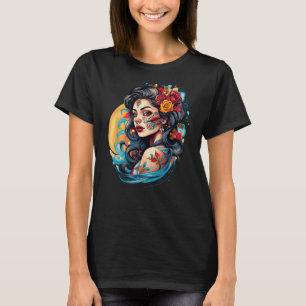 Camiseta Chica Chicano México Flores Bonito de muerte 2