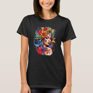 Camiseta Chica Chicano México Flores Bonito de muerte 3