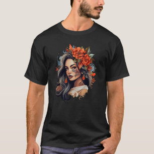 Camiseta Chica Chicano México Flores Bonito de muerte 5