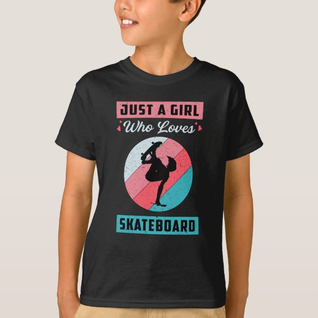 Camiseta Chica Chicas Sk8 Skateboard Retro Gift Idea (Anverso)