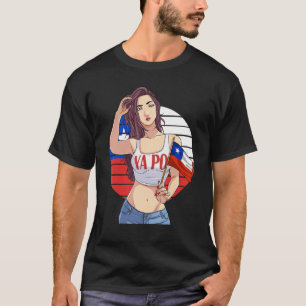Camiseta Chica Chilena Orgullo Latino Bandera de Chile Or