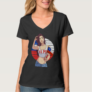 Camiseta Chica Chilena Orgullo Latino   Bandera de Chile Or