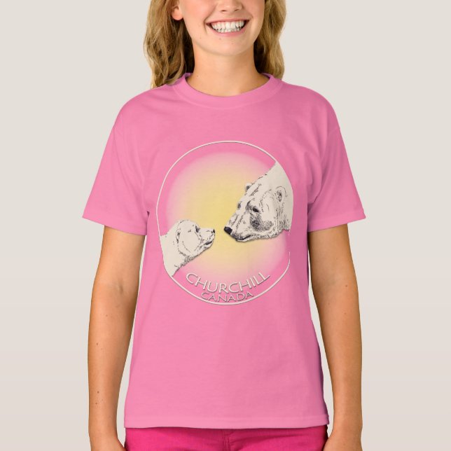 Camiseta Chica Churchill Polar Oso Shirt Art T-Shirt (Anverso)