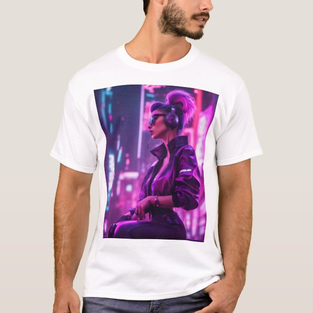 Camiseta Chica cibernético (Anverso)