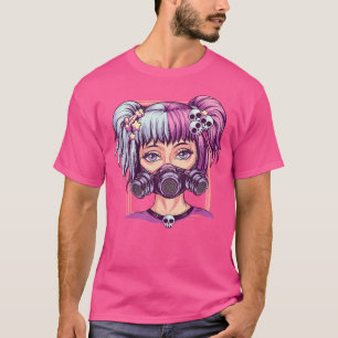 Camiseta Chica ciberpunk de anime espeluznante gótica paste