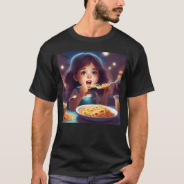 Camiseta Chica comiendo espagueti