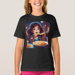 Camiseta Chica comiendo espagueti