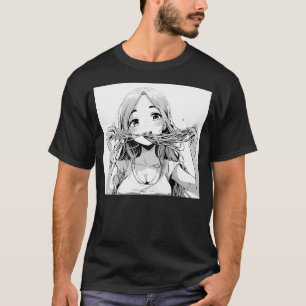 Camiseta Chica comiendo espagueti manga