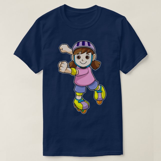 Camiseta Chica como patinador con casco de patinaje (Diseño del anverso)