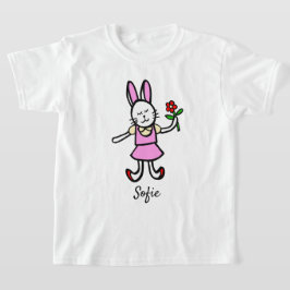 Camiseta chica con arte de conejo original