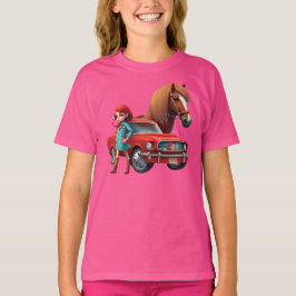 Camiseta Chica Con Caballo De Autos Mustang