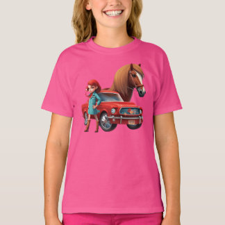 Camiseta Chica Con Caballo De Autos Mustang