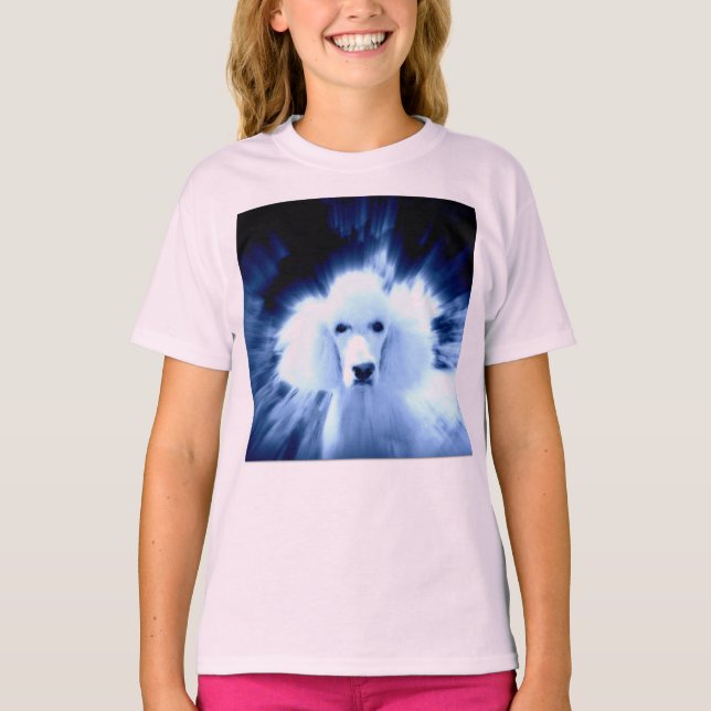 Camiseta Chica con caniche blanco (Anverso)