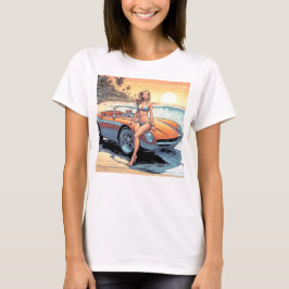 Camiseta Chica con coche deportivo