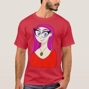 Camiseta Chica con collar y cabello elegante