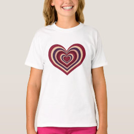 Camiseta chica Con Corazón Rojo Retro