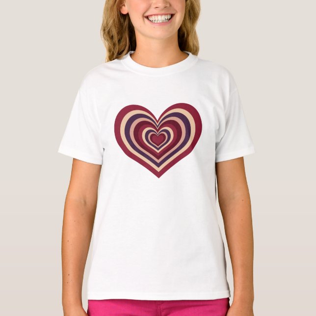 Camiseta chica Con Corazón Rojo Retro (Anverso)