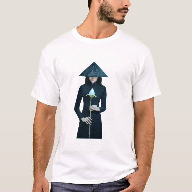 Camiseta Chica con flor | Diseño único (Anverso)