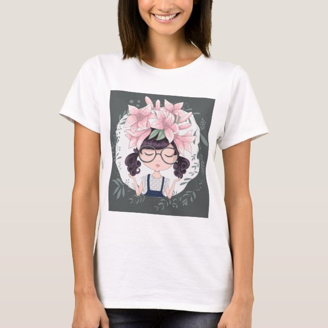Camiseta chica con flores (Anverso)