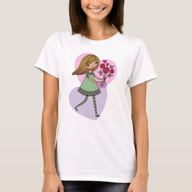 Camiseta Chica Con Flores (Anverso)