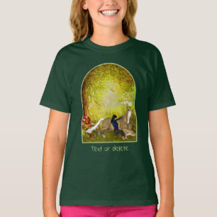 Camiseta Chica con flores de caballo arte de fantasía perso