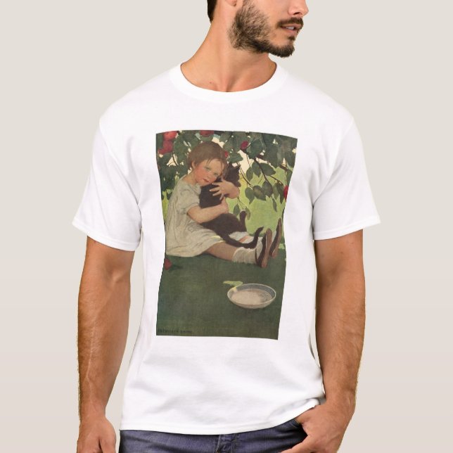 Camiseta Chica con gatito (Anverso)