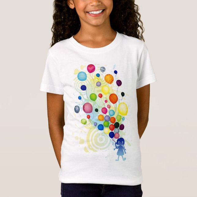 Camiseta Chica con globo de colores (Anverso)