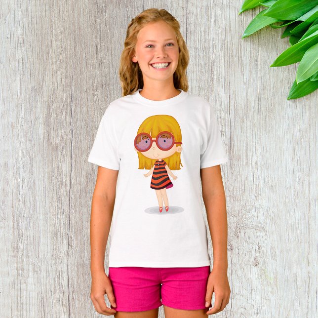 Camiseta Chica Con Grandes Gafas (Subido por el creador)