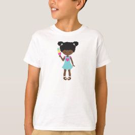 Camiseta Chica Con Helado, Chica Afroamericano, Vestido