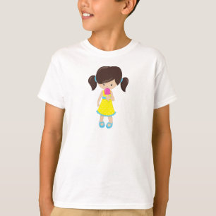 Camiseta Chica Con Helado, Chica Cuto, Pelo Marrón