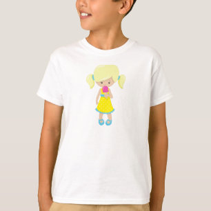 Camiseta Chica Con Helado, Chica Cuto, Pelo Rubio