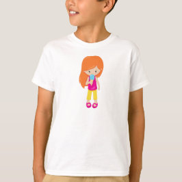 Camiseta Chica Con Helado, Pelo Naranja, Chica Agradable