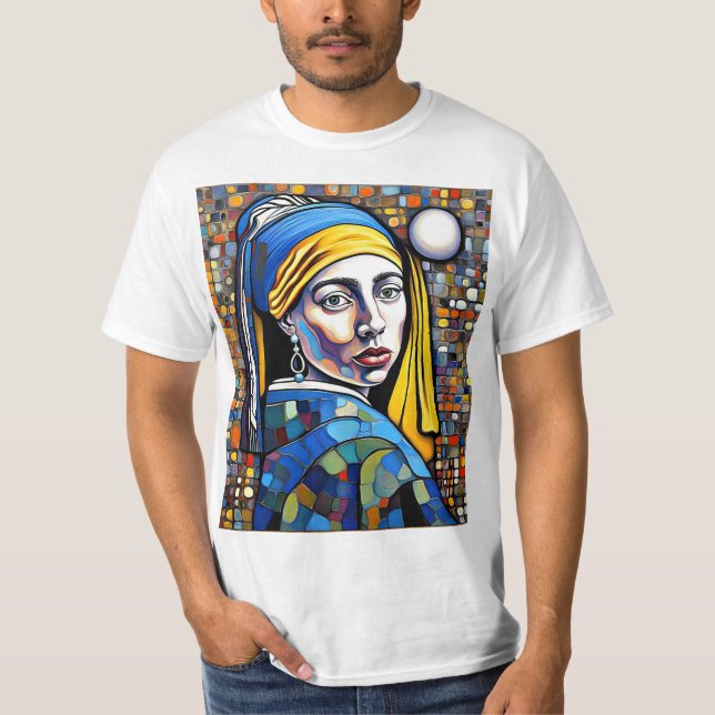 Camiseta Chica con la perla pendiente 1 (Anverso)