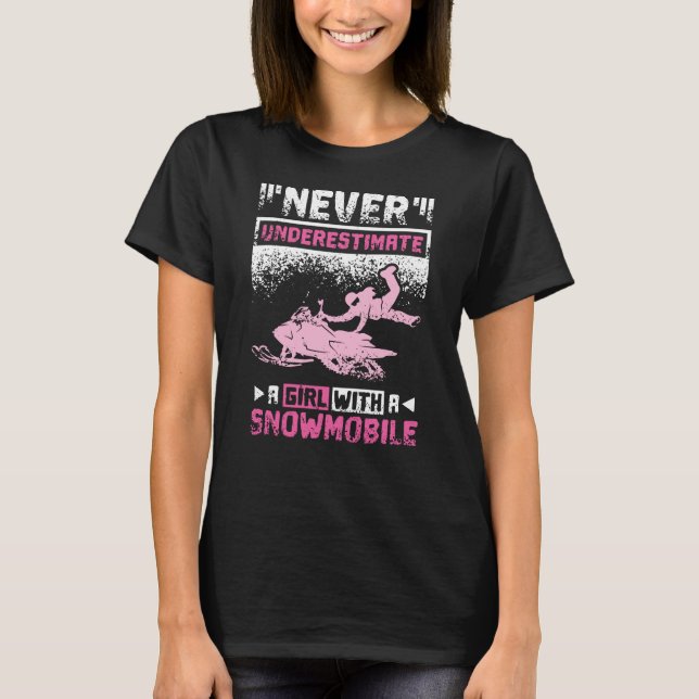 Camiseta Chica con moto de nieve (Anverso)
