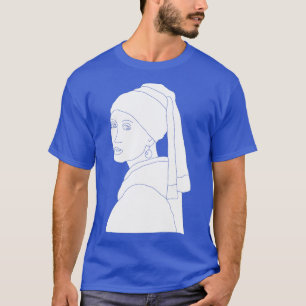 Camiseta Chica Con Pearl Earring Johannes Vermeer Blue Line