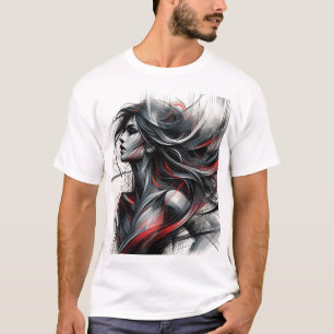 Camiseta Chica con pelo de fuego