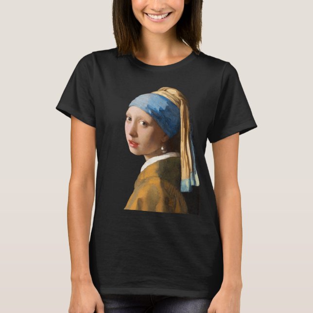Camiseta Chica con pintura de retrato de Pearl Earring (Anverso)