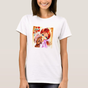 Camiseta Chica Con Teddy Bear