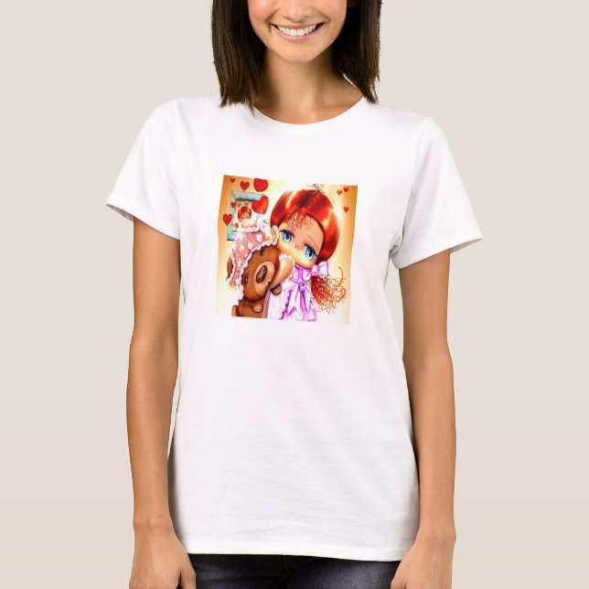 Camiseta Chica Con Teddy Bear (Anverso)