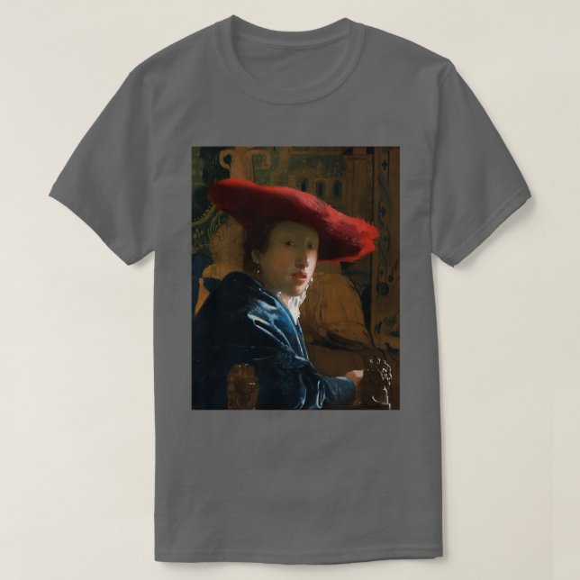 Camiseta Chica con un Gorra rojo 1665 Johannes Vermeer (Diseño del anverso)